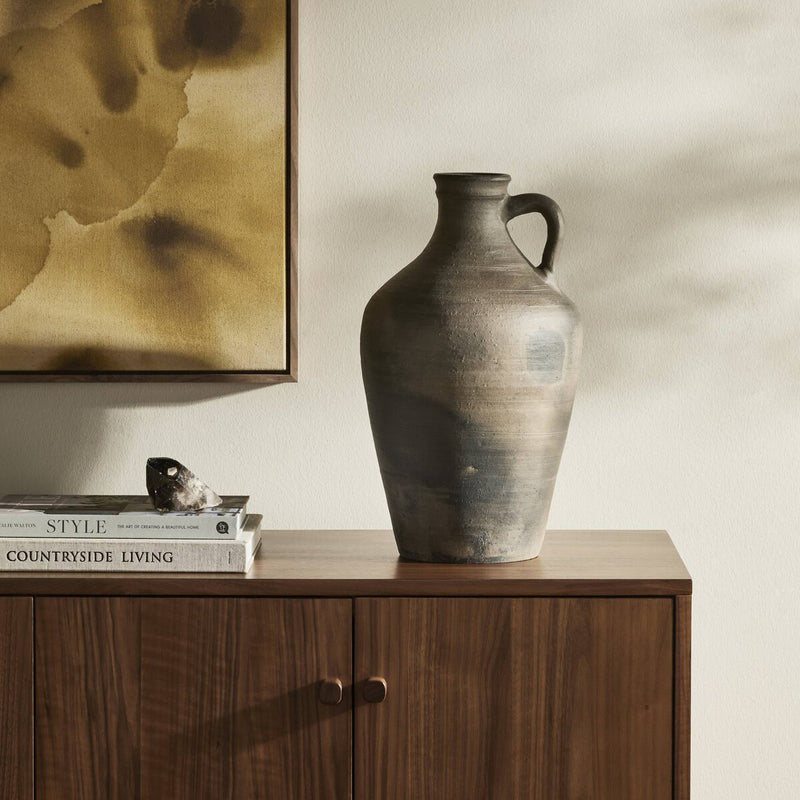 Kamari Vessel - Aged Black Terracotta