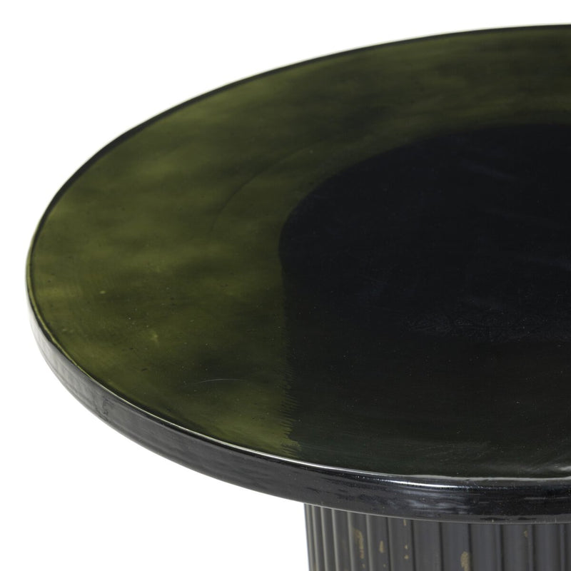 Ruben End Table - Moss Cast Glass