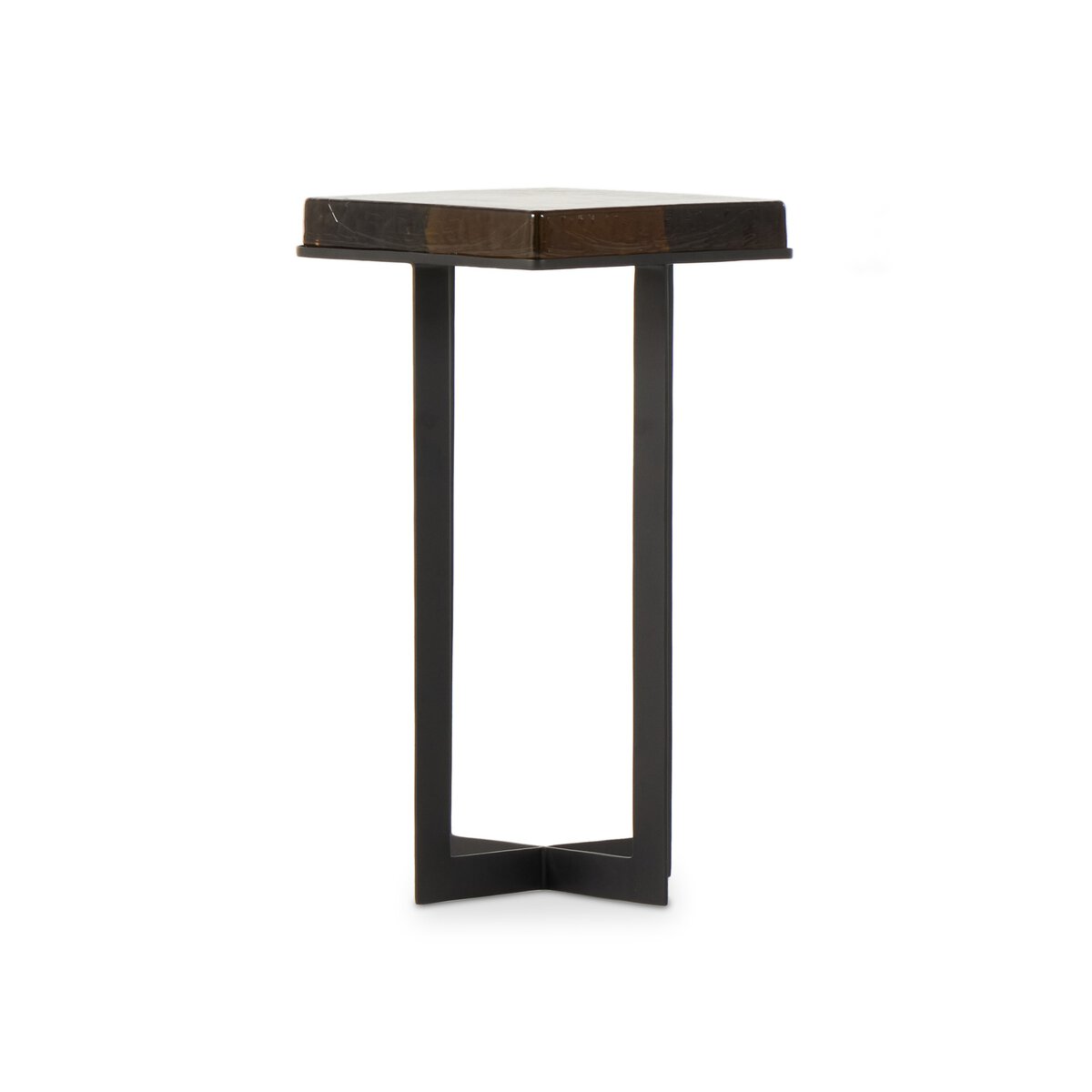 Giselle End Table - Amber Cast Glass
