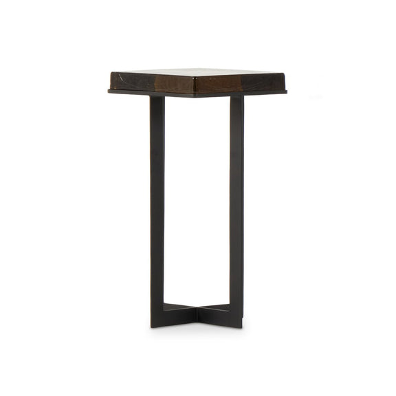 Giselle End Table - Amber Cast Glass