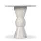 Fox End Table - Polished White Marble