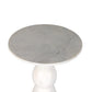 Fox End Table - Polished White Marble