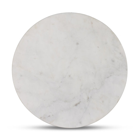 Fox End Table - Polished White Marble