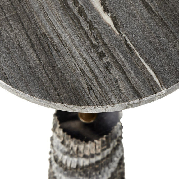 Raven End Table - Ebony Marble