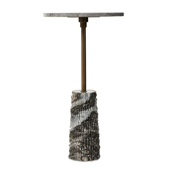 Raven End Table - Ebony Marble