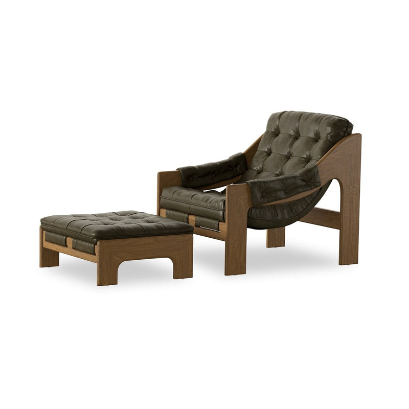 Halston Chair With Ottoman - Dulane Moss