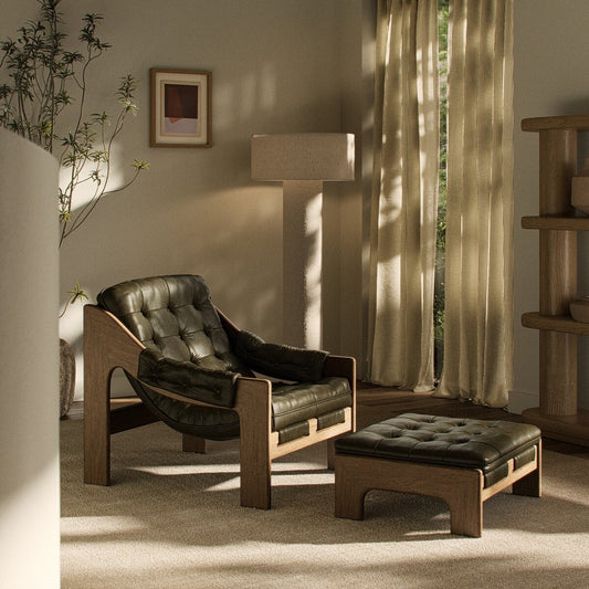 Halston Chair With Ottoman - Dulane Moss