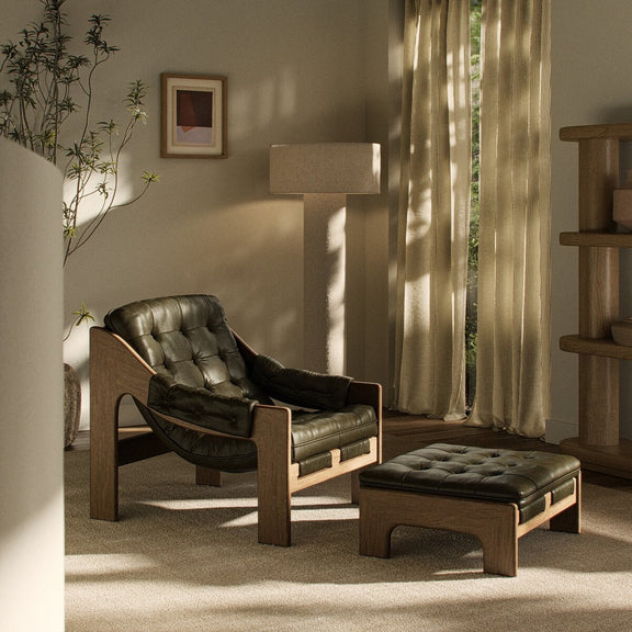Halston Chair With Ottoman - Dulane Moss