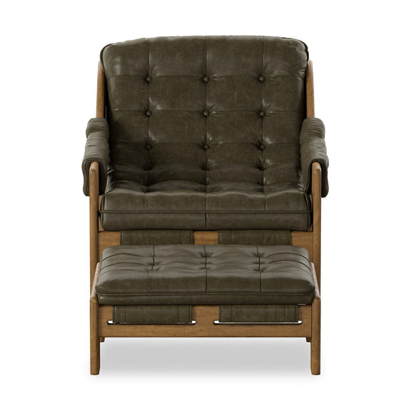 Halston Chair With Ottoman - Dulane Moss