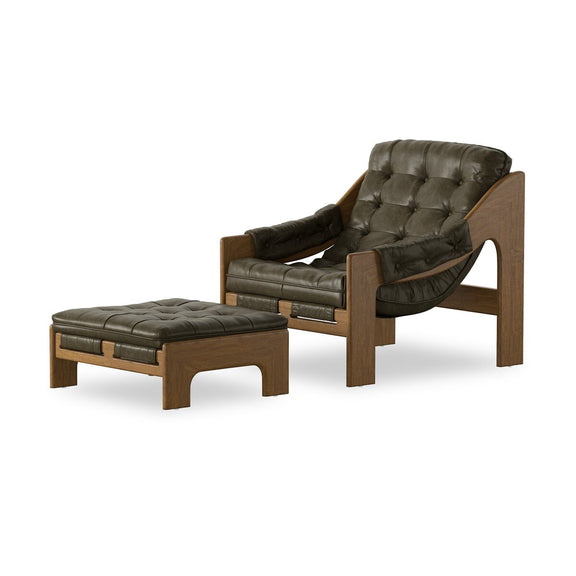 Halston Chair With Ottoman - Dulane Moss