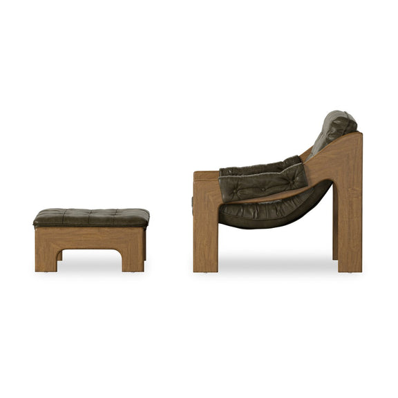 Halston Chair With Ottoman - Dulane Moss