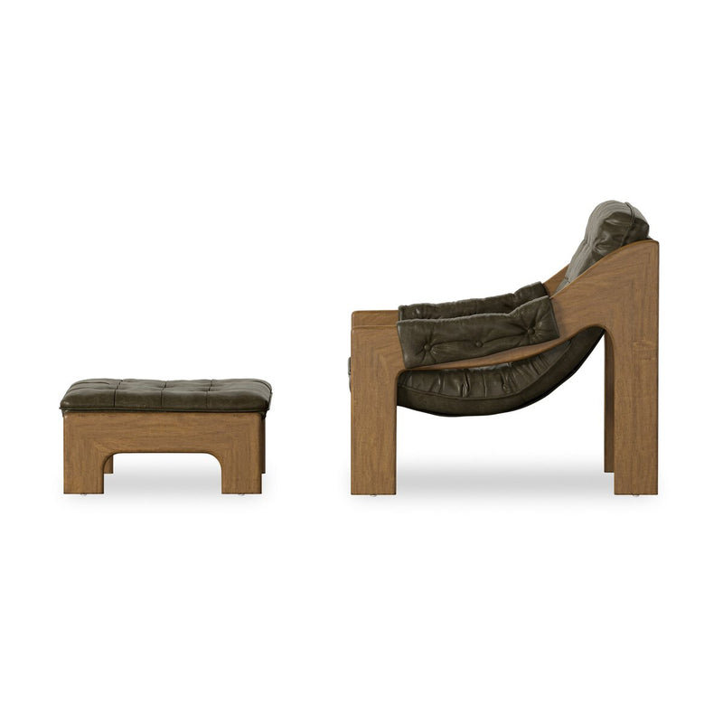 Halston Chair With Ottoman - Dulane Moss