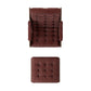 Halston Chair With Ottoman - Nubuck Burgundy