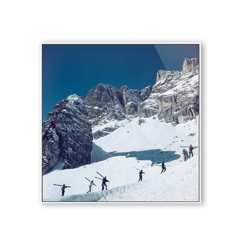 Cortina D'ampezzo by Slim Aarons - White Maple Floater