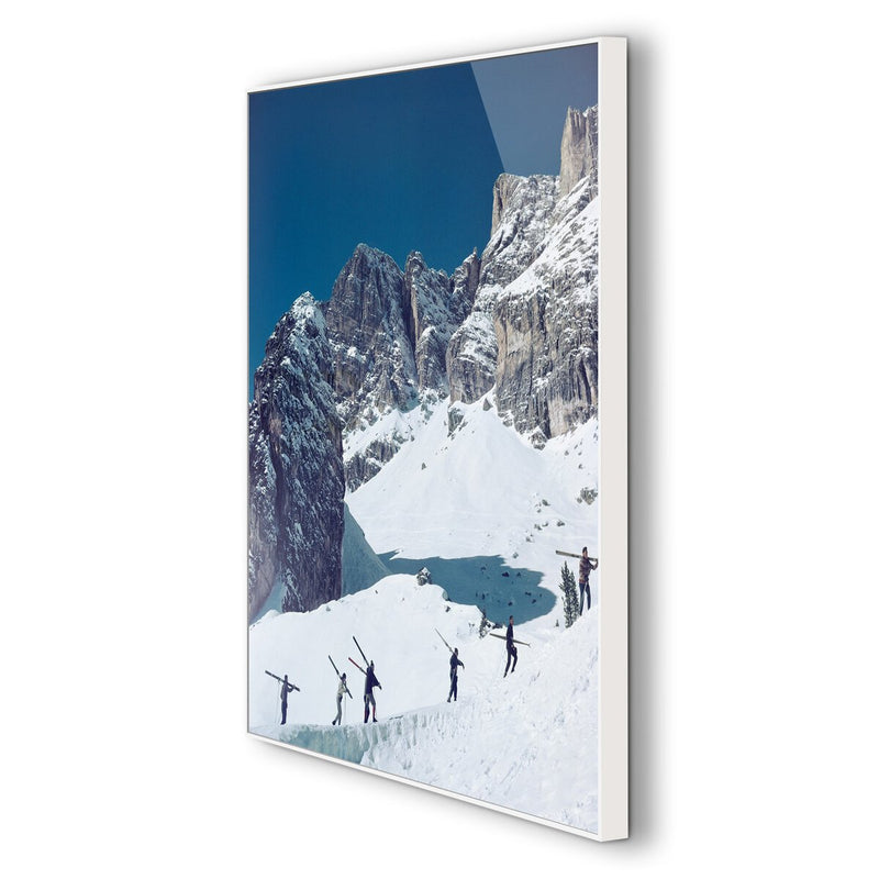 Cortina D'ampezzo by Slim Aarons - White Maple Floater