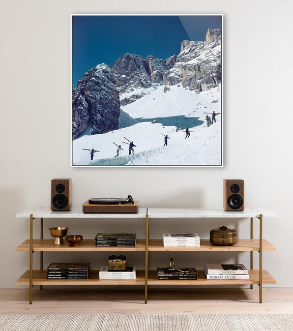 Cortina D'ampezzo by Slim Aarons - White Maple Floater
