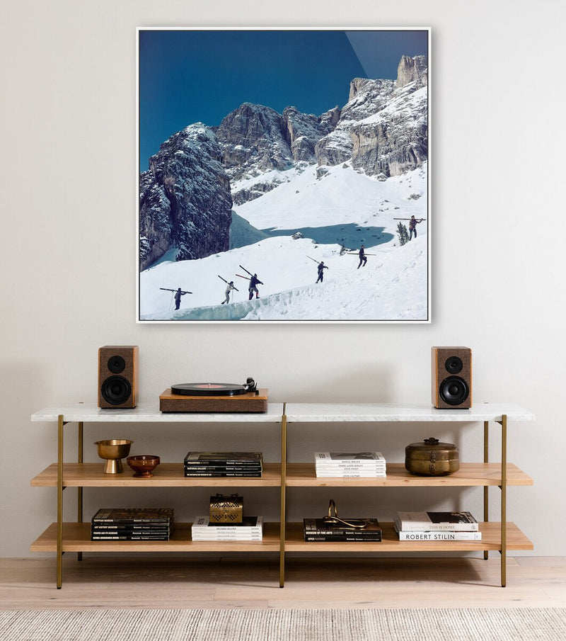 Cortina D'ampezzo by Slim Aarons - White Maple Floater