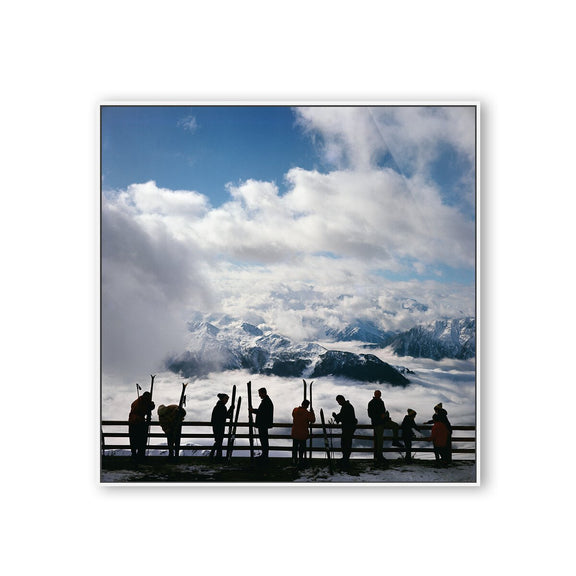 Verbier View by Slim Aarons - White Maple Floater