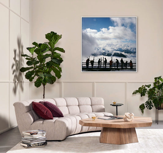 Verbier View by Slim Aarons - White Maple Floater