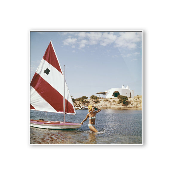 Bettina Graziani by Slim Aarons - White Maple Floater