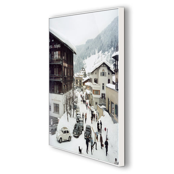 Klosters by Slim Aarons - White Maple Floater