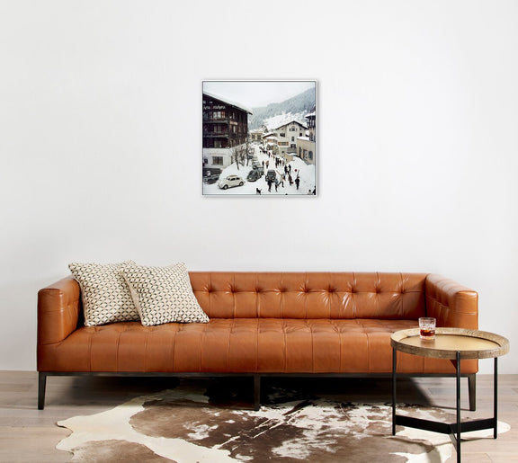 Klosters by Slim Aarons - White Maple Floater