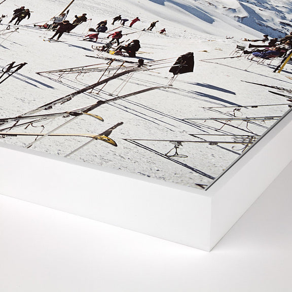 Zermatt Skiing I by Slim Aarons - White Maple Floater