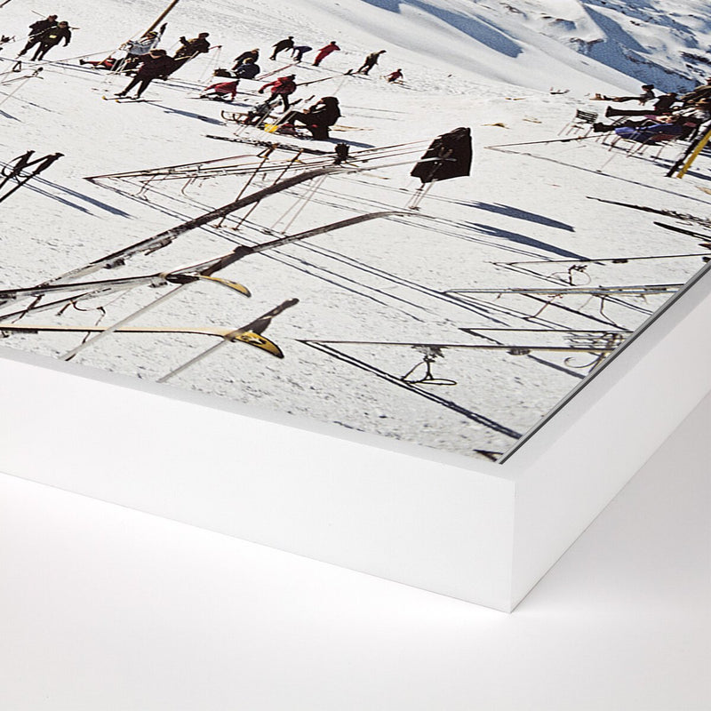 Zermatt Skiing I by Slim Aarons - White Maple Floater