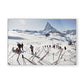 Zermatt Skiing I by Slim Aarons - White Maple Floater
