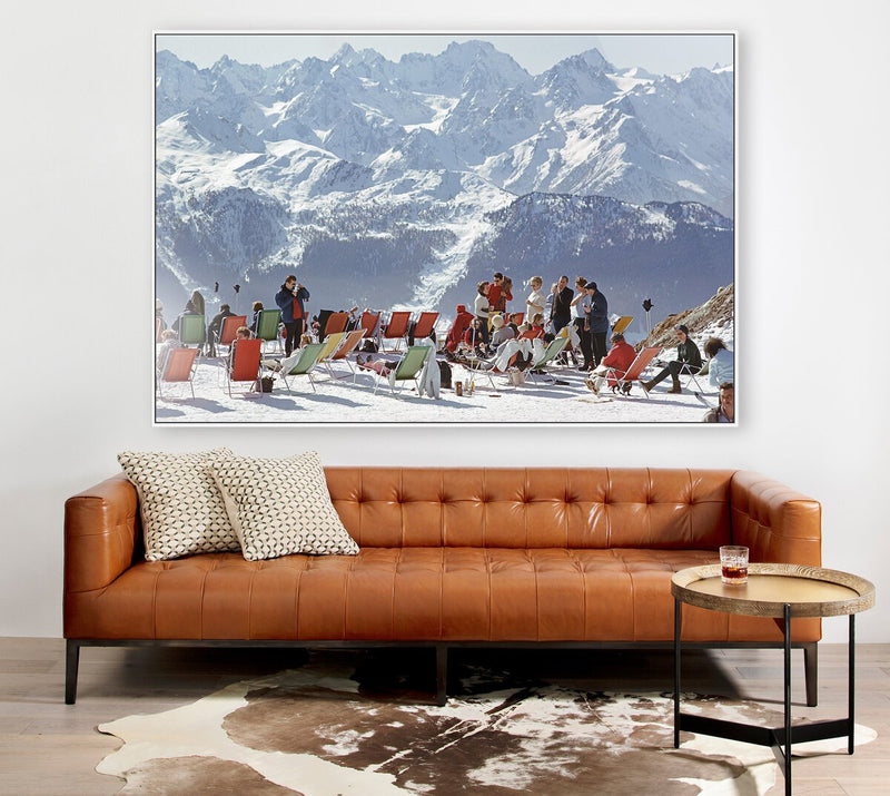 Lounging In Verbier by Slim Aarons - White Maple