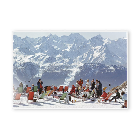 Lounging In Verbier by Slim Aarons - White Maple