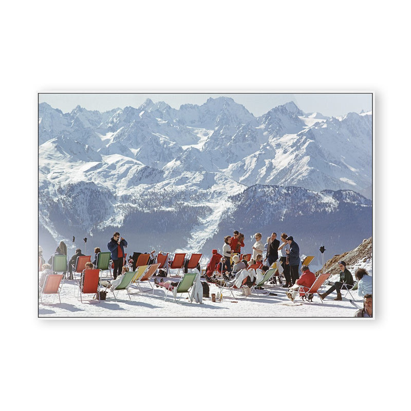 Lounging In Verbier by Slim Aarons - White Maple