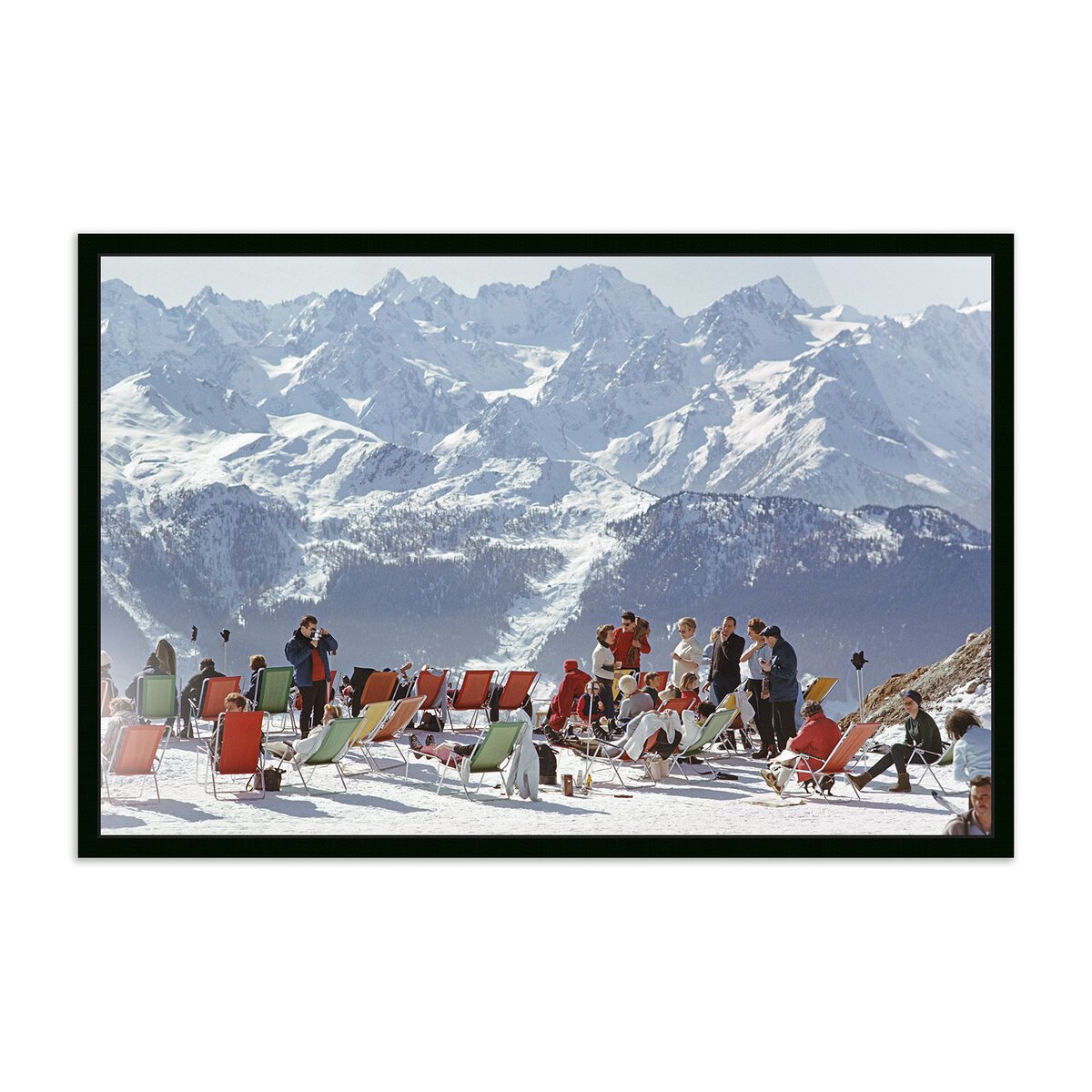 Lounging In Verbier by Slim Aarons - Black Maple