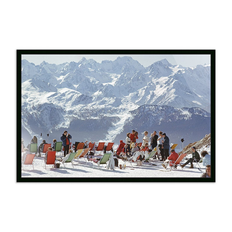 Lounging In Verbier by Slim Aarons - Black Maple