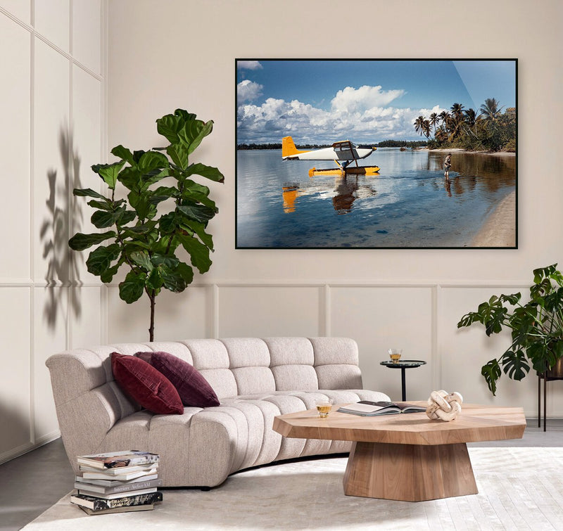 Arriving In Style by Slim Aarons - Black Maple Floater