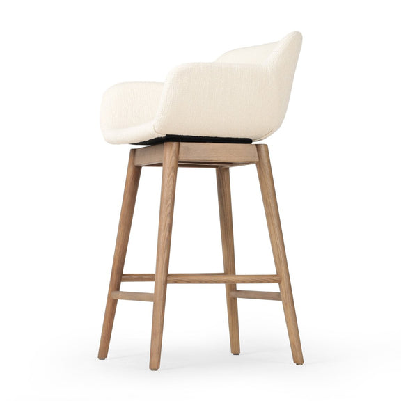 Hannah Swivel Bar + Counter Stool - Kerbey Ivory