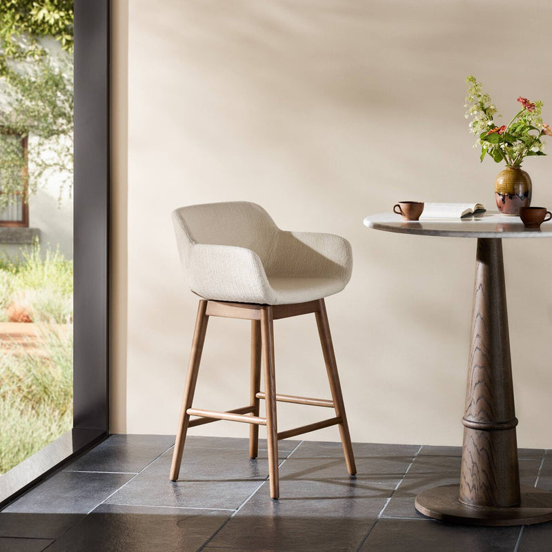 Hannah Swivel Bar + Counter Stool - Kerbey Ivory