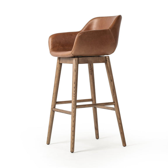 Hannah Swivel Bar + Counter Stool - Sonoma Chestnut