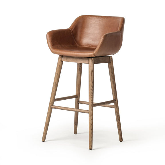 Hannah Swivel Bar + Counter Stool - Sonoma Chestnut