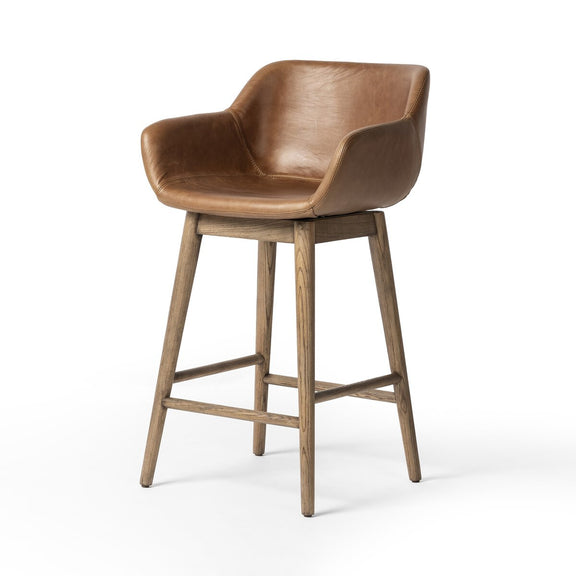 Hannah Swivel Bar + Counter Stool - Sonoma Chestnut