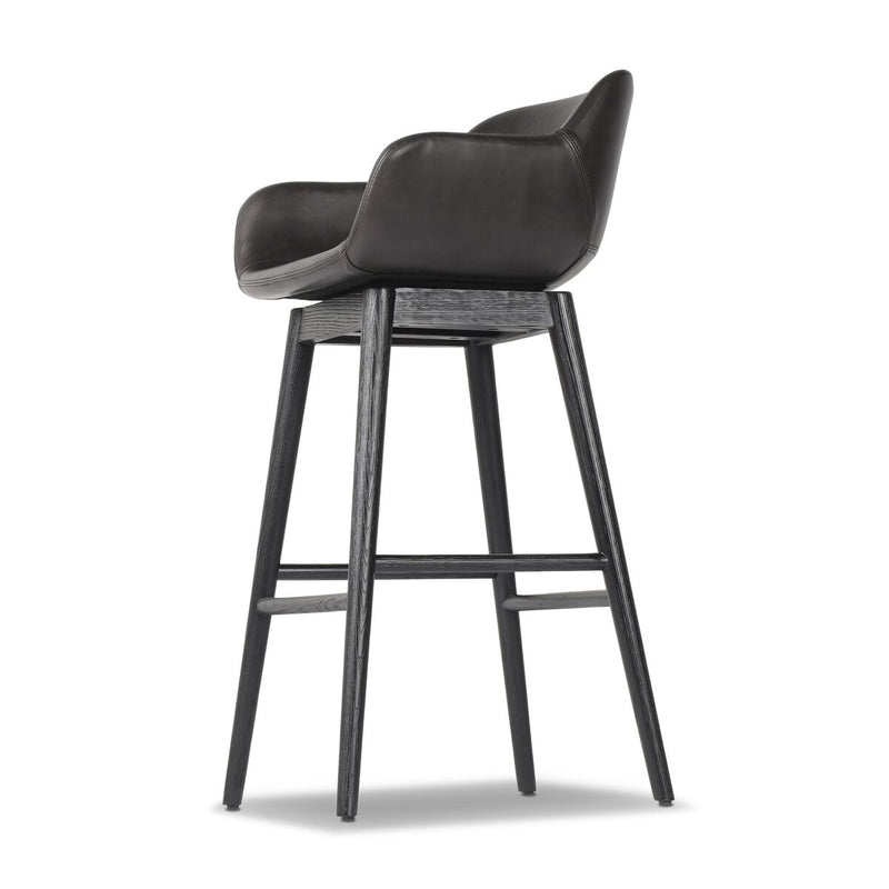 Hannah Swivel Bar + Counter Stool - Sonoma Black