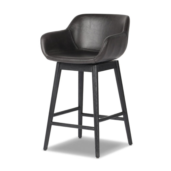 Hannah Swivel Bar + Counter Stool - Sonoma Black