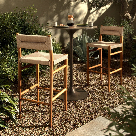 Lomas Bar + Counter Outdoor Stool - Vintage White