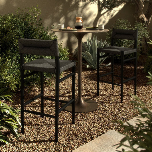 Lomas Bar + Counter Outdoor Stool - Vintage Coal