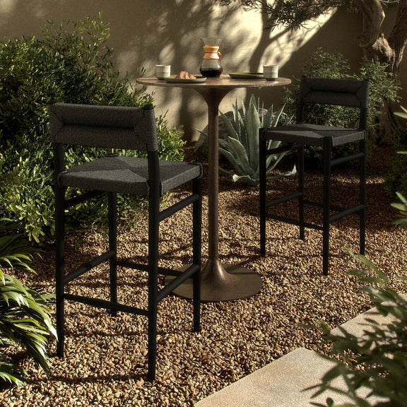Lomas Bar + Counter Outdoor Stool - Vintage Coal