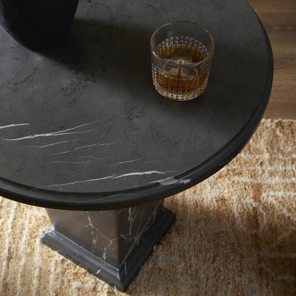 Eslo End Table - Grey Italian Marble