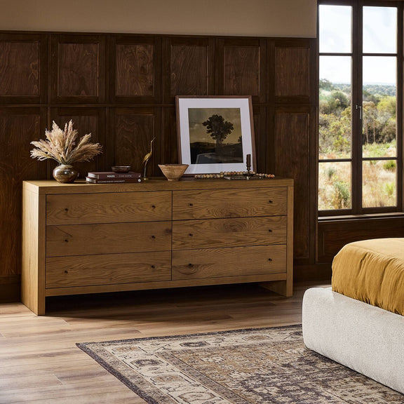 Torrington 6 Drawer Dresser - Sandy Oak Veneer
