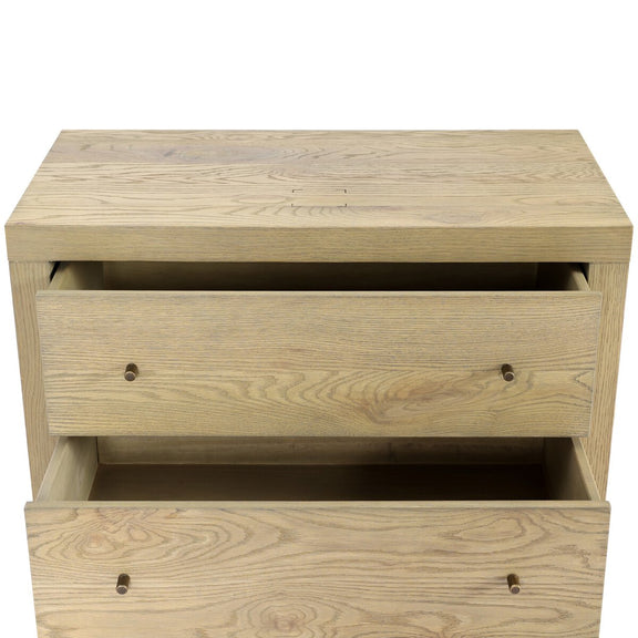 Torrington Charging Nightstand - Sandy Oak Veneer