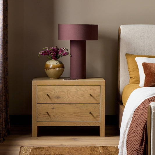 Torrington Charging Nightstand - Sandy Oak Veneer