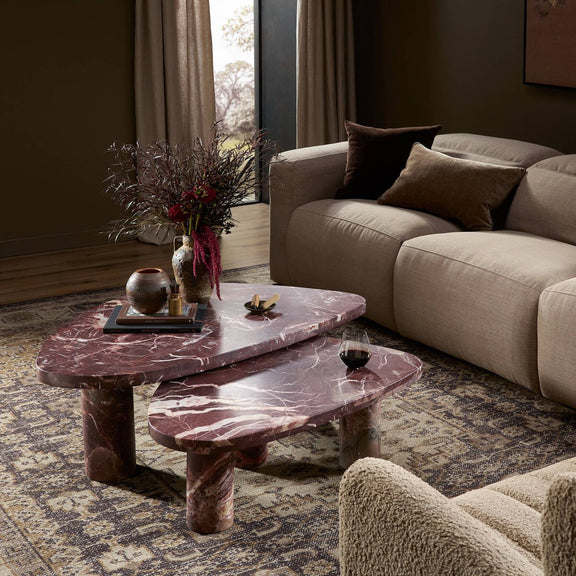 Zion Nesting Coffee Tables - Merlot Marble